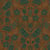Tissu Toile Canvas Artemisia fleurs et feuilles Vertes sur fond Brun - Au mètre