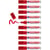 Lot de 10 marqueurs permanents - EDDING - Pointe biseautée 2-7 mm - Corps aluminium - Rouge