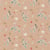 Tissu Coton imprimé Celeste oiseau sur fond Rose poudré