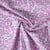 Tissu Popeline de Coton légère floral fuschia, rose et vert sauge sur fond Blanc cassé