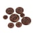 Lot de 3 boutons ronds 4 trous marron