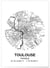 Poster Carte Toulouse | A3 : 29,7x42cm