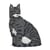 Chat Tigré gris foncé assis | JEKCA | 14 ans et +
