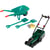 Kit de jardinage Bosch brouette et Tondeuse à gazon Rotak