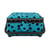 Boîte à couture 20x20x11cm pois noirs fonds turquoise