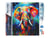Diamond Painting Broderie Diamant Figured’Art 40x50cm toile entière roulée avec diamants carrés - Éléphant Coloré Abstrait