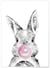 Affiche 'Bulle de Lapin Rose' | A3 : 29,7x42cm