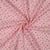 Tissu Double gaze de Coton digital petites fleurs Rouges sur fond Rose clair