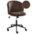 Chaise de Bureau Marron Foncé en Velours Côtelé Pivotante avec Assise et Dossier Hauteur Réglable Style Moderne