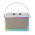 Enceinte Bluetooth Rétro Effet Lumineux Coloré Karaoke Audio Extérieur Cuir Gris YONIS