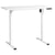 Bureau Réglable Électriquement Blanc Structure en Acier 120 x 60 cm Pieds Carrés Plateau et Base Style Moderne
