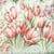 Lot de 4 serviettes en papier découpage collage 33 cm FLEUR TULIPE FEUILLAGE FA 1008