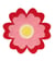 Ecusson fleurs rose 40x40mm
