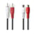 Nedis Câble Audio Stéréo 2x RCA Mâle vers Femelle 5m Connexion Stable Noir