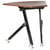 Bureau d'Angle Pliant Marron Foncé en MFC et Structure en Métal avec Roulettes 90 x 64 cm Style Moderne