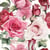 Lot de 4 serviettes en papier découpage collage 33 cm ROSE FLEUR F 604