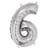 Ballon Chiffre 6, 40cm, 1pce. , argent