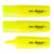 Lot de 3 surligneurs pointe biseautée 1-5mm - DELI - Jaune