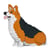 Chien Welsh Corgi assis roux et noir Taille standard | JEKCA | 14 ans et +
