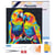 Mini Diamond Painting Broderie Diamant Figured’Art 25x25cm toile tendue sur châssis en bois - diamants ronds - Perroquets Abstraits Pop Art
