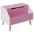 Armoire de rangement Rose en MDF Couvercle et Étagère pour Chambre d'Enfant Style Moderne