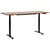 Bureau Électrique Réglable Plateau Bois Foncé et Structure Acier Noir 180 x 80 cm Hauteur Ajustable Assis-Debout Pieds Ronds Design Moderne