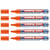 Lot de 5 marqueurs pour tableaux blancs EDDING - Pointe ronde 1,5-3 mm - Orange
