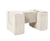3 blocs en mousse crème velours côtelé - Velinda - Blanc