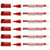 Lot de 6 marqueurs permanents - EDDING - Pointe fine 1 mm - Rouge