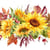 Lot de 4 serviettes en papier découpage collage 33 cm FLEUR D AUTOMNE FL 1011