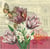 Lot de 4 serviettes en papier découpage collage 33 cm FLEUR TULIPE PAPILLON F 334