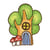 Ecusson thermocollant féérie maison arbre 3.5x2.5cm