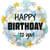 Ballon à plat Birthday Stars Bleu Or- Ø45 cm
