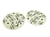 2 Pendentifs ronds 39mm en acrylique blanc nacré et motif noir en relief