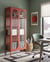 Armoire vitrine Acier Marron doré FOXTON - Beliani