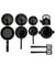 Ustensiles de cuisine miniatures - Noir - 7 pcs pour Lutin - Rico Design Bois