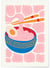 Affiche Bol de Ramen rose | A3 : 29,7x42cm
