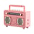 Enceinte Bluetooth Rose Rétro USB Radio FM Sans Fil Portable Puissante 3W YONIS