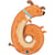 Ballon Aluminium Hélium Géant - Chiffre 6 Chien 90 cm