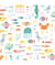 Tissu coton Dashwood Summer Fun animaux marins de 110 cm de largeur fun blanc vendu par 50 cm