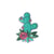 Ecusson thermocollant cactus amaryllis 6,2cm x 4,1cm