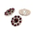 Lot de 3 boutons strass violet lilas 18mm