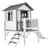 AXI Maisonnette Lodge XL en bois Blanc gris toboggan Blanc - Axi House