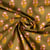 Tissu Coton imprimé Arty Anya fleurs Rose Blanc Ocre sur fond Vert kaki clair