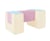 3 blocs en mousse rose bleu jaune pastel - Velinda - Blanc
