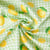 Tissu Coton imprimé Carreaux verts et citrons jaunes sur fond Blanc