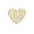 Ecusson thermocollant cœur broderie naturel 40mm x45mm