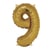 Ballon Chiffre 9, 40cm, 1pce. , or