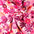 Tissu Velours Matelassé digital Fleurs roses sur fond Rose fuchsia
