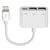 Avizar Adaptateur pour iPhone / iPad Lightning vers 2 USB et Lightning Charge Compact Blanc